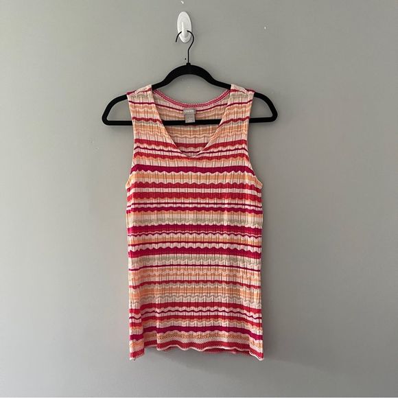 Chico's Tops - Chicos Knit Sleeveless Blouse Tank Top Pink Orange Size 1